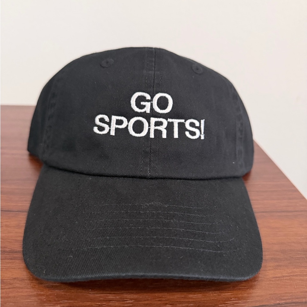 Black 'Go Sports!' Baseball Cap